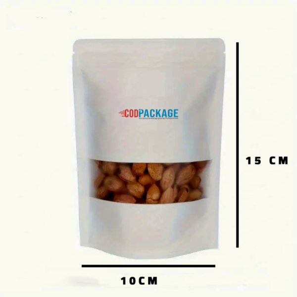 Sachet doypack blanc 10x15 (125g)